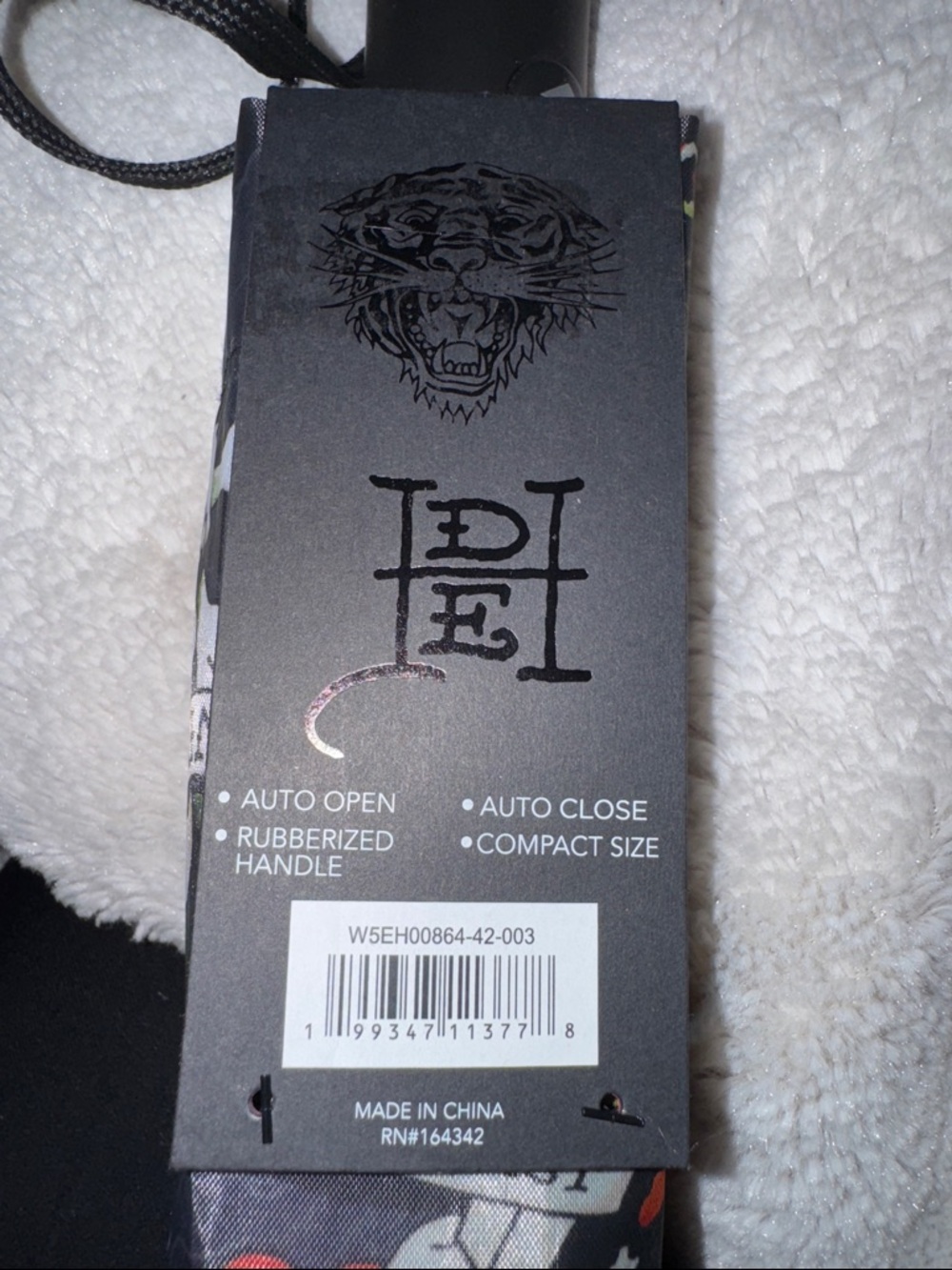 NWT Ed Hardy Auto Open/Close Compact Umbrella - Picture 2 of 3